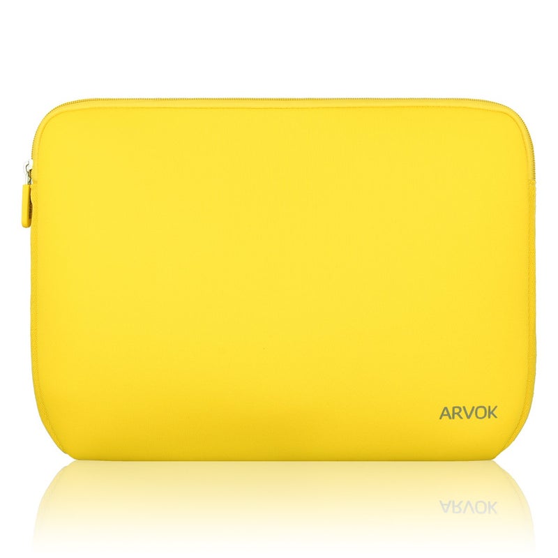 Arvok 11 11.6 12 Inch Laptop Sleeve Case for MacBook Air 12, Water-Resistant Neoprene Notebook Computer Tablet Sleeve, Carrying Bag Cover for Chromebook/HP/Dell/Lenovo/Asus/Acer, Yellow - Image 1